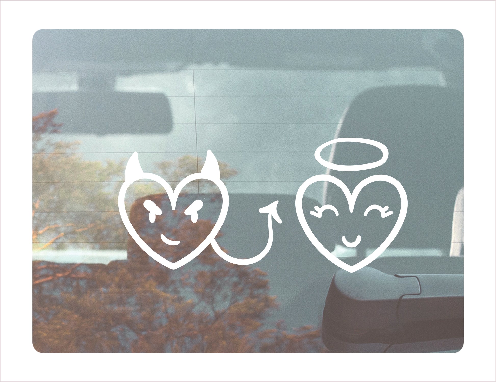 Devil Angel White Vinyl Decal Sticker