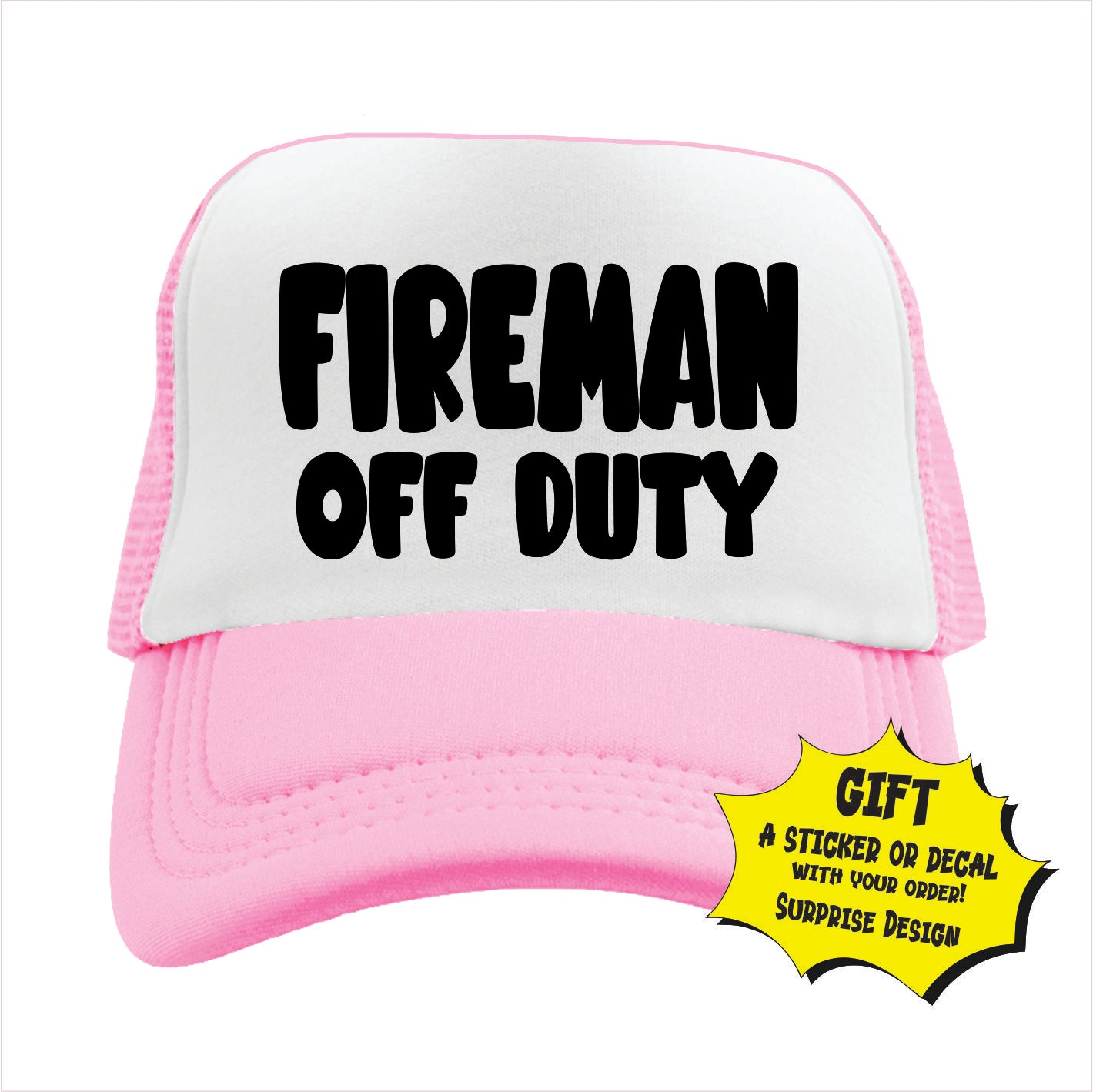 Fireman off duty Trucker Hat Cap