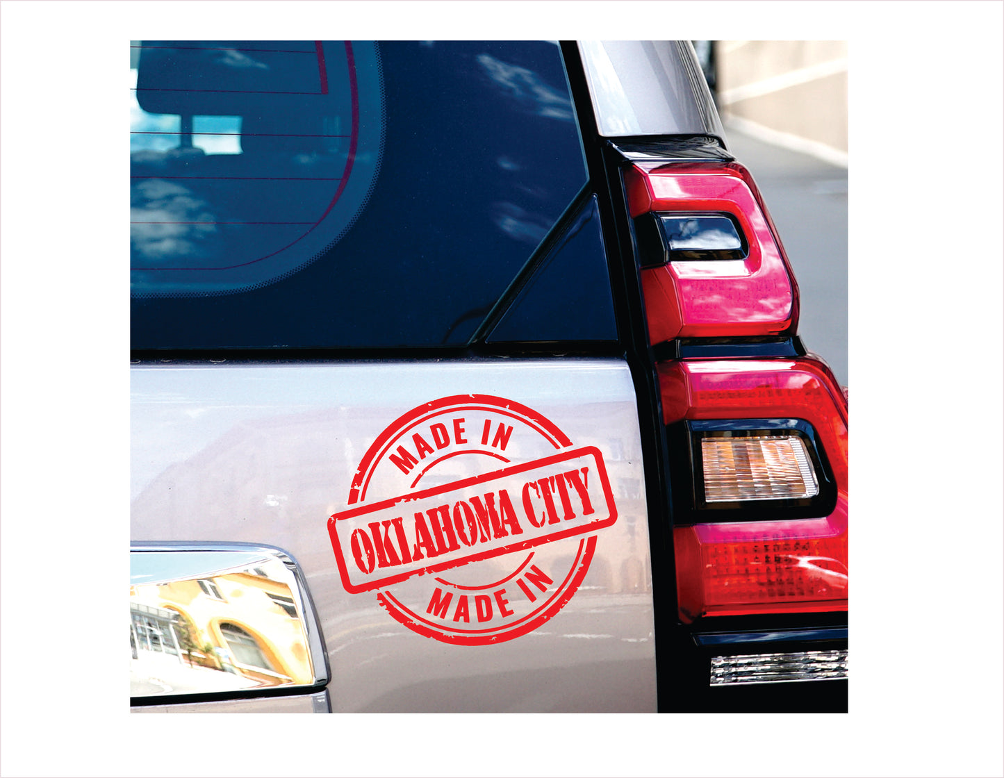 Made in Oklahoma city Oklahoma red Decal Sticker