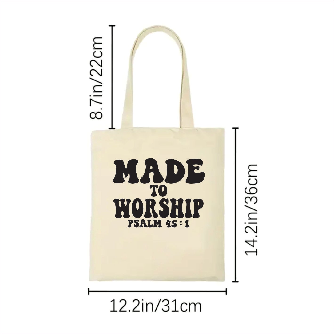 Made to worship psalm 45:1 Tote bag Christian Bible Verse Bags