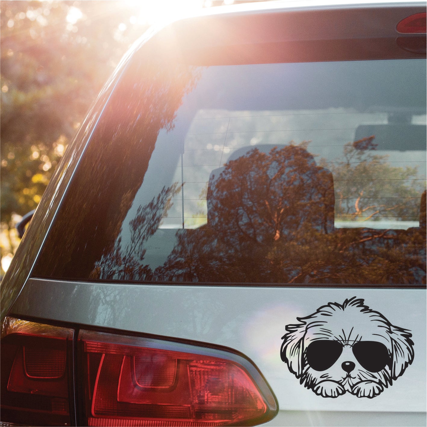 Maltese Glasses Decal Sticker FREE shipping
