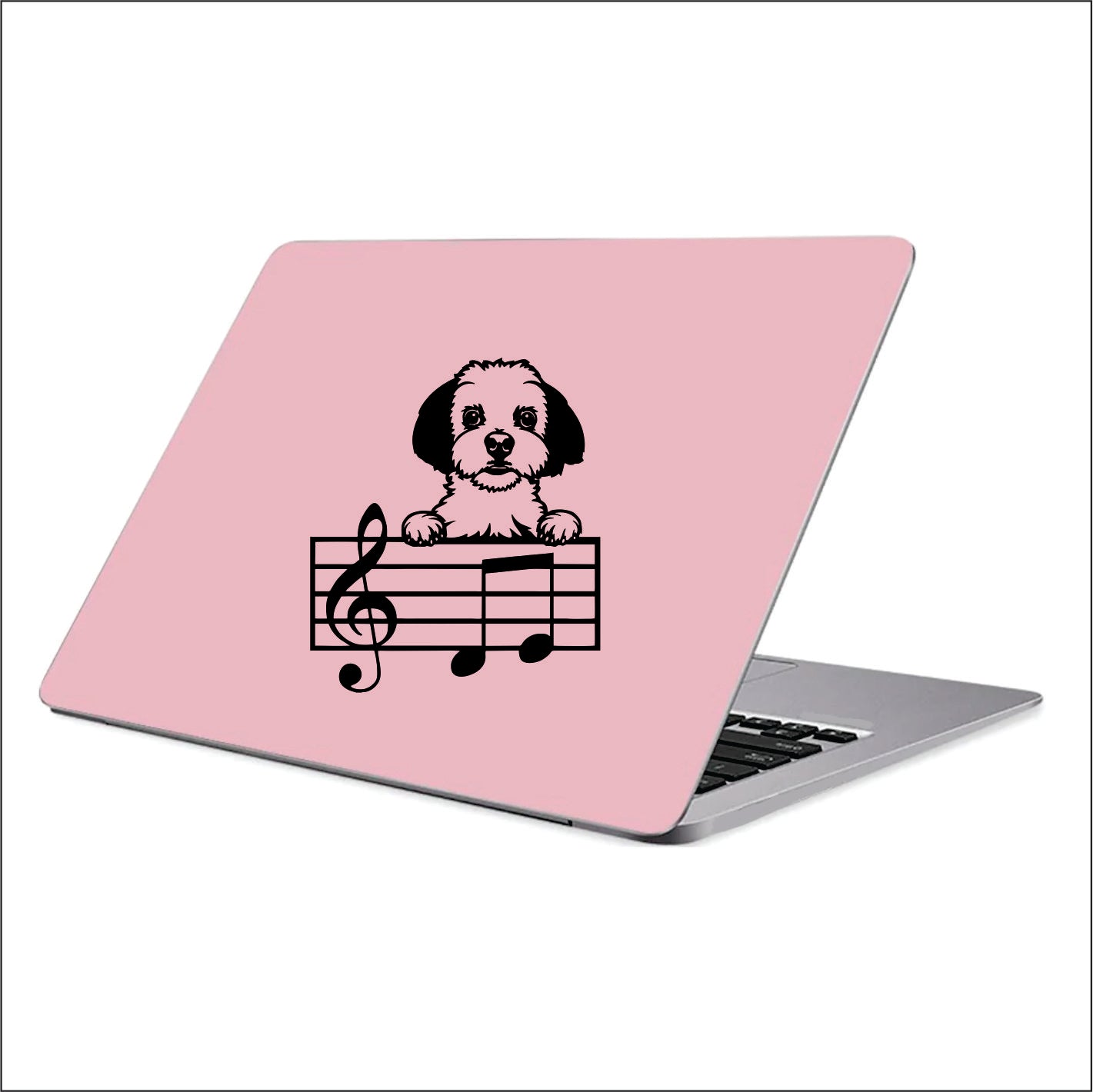 MALTESE DOG Music lines Treble Clef Key Black Vinyl Decal Sticker