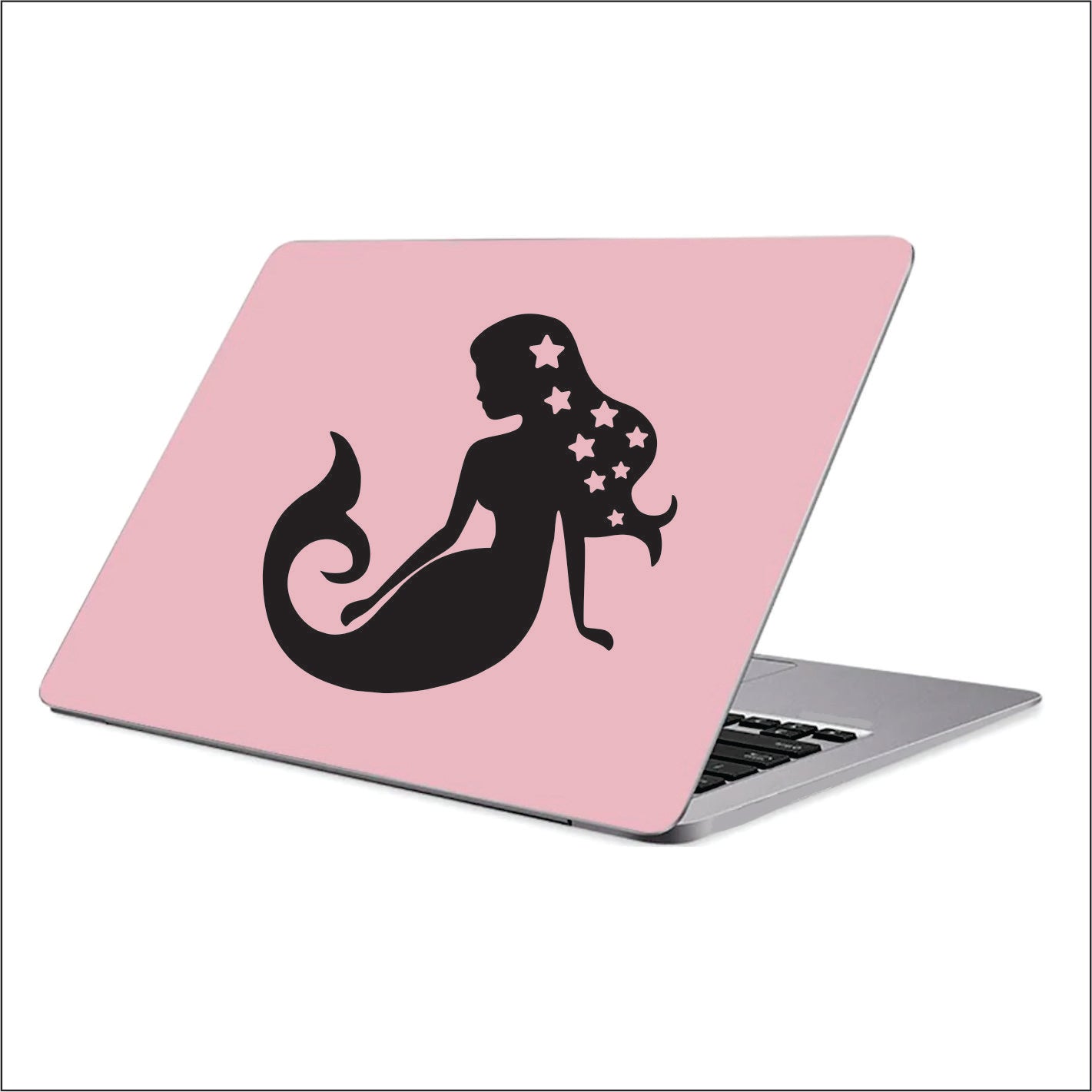 Mermaid Stars Black Vinyl Decal Sticker