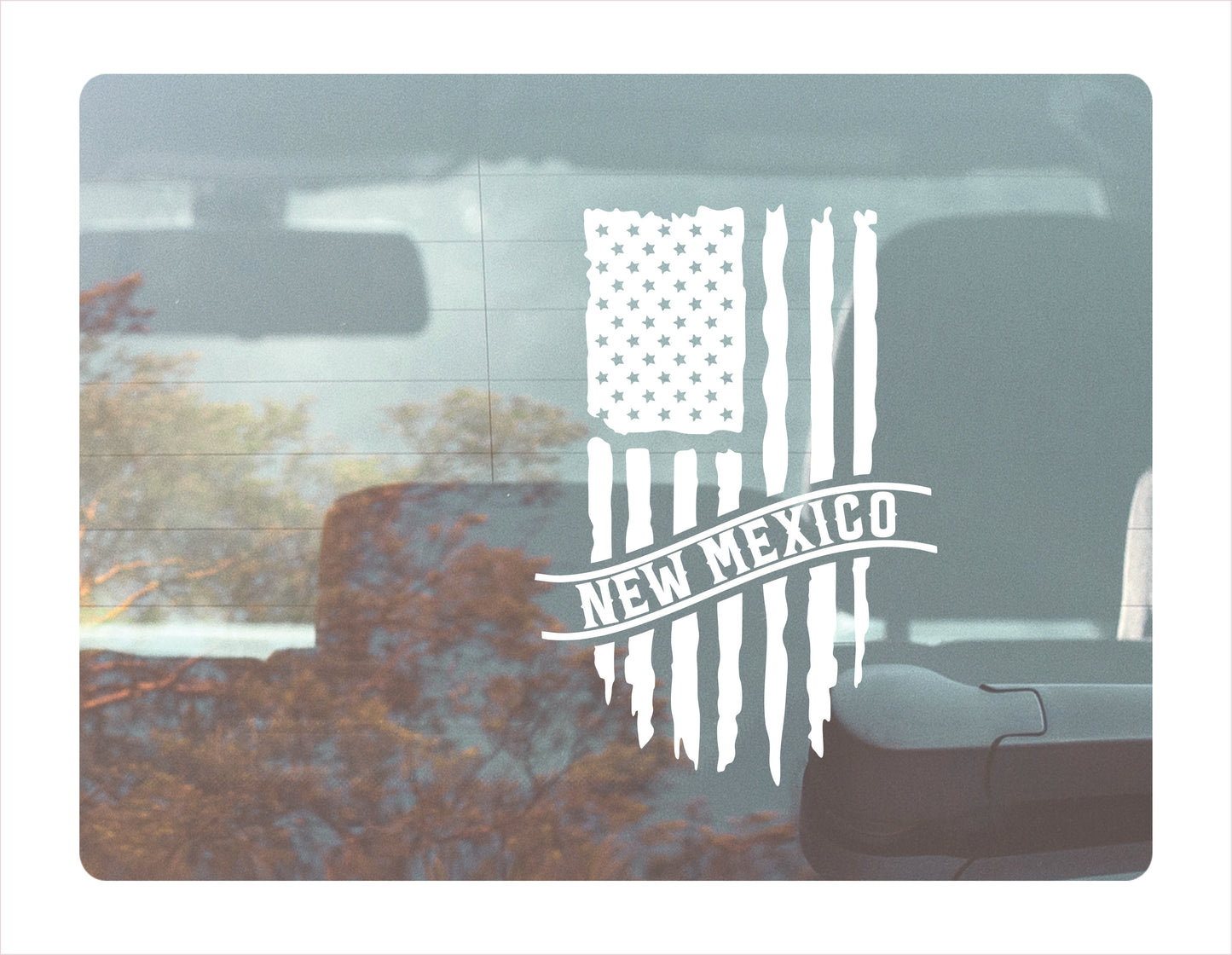 New Mexico Flag Usa White Decal Sticker