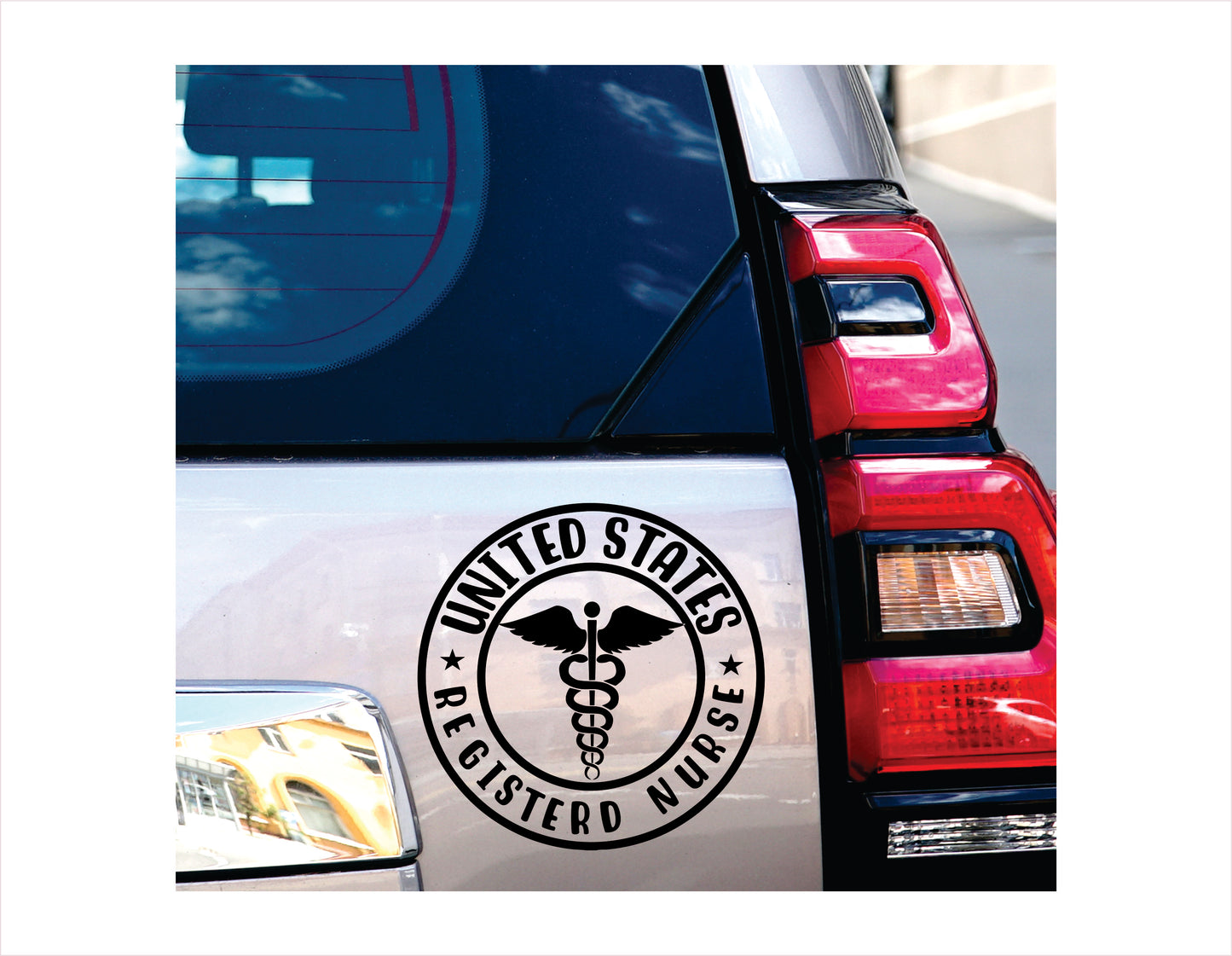 United States Registered Nurse Black Vinyl Decal Sticker