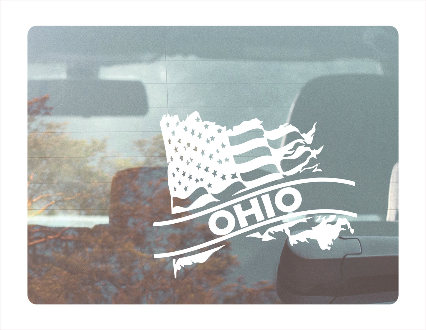 Ohio State Usa White Decal Sticker