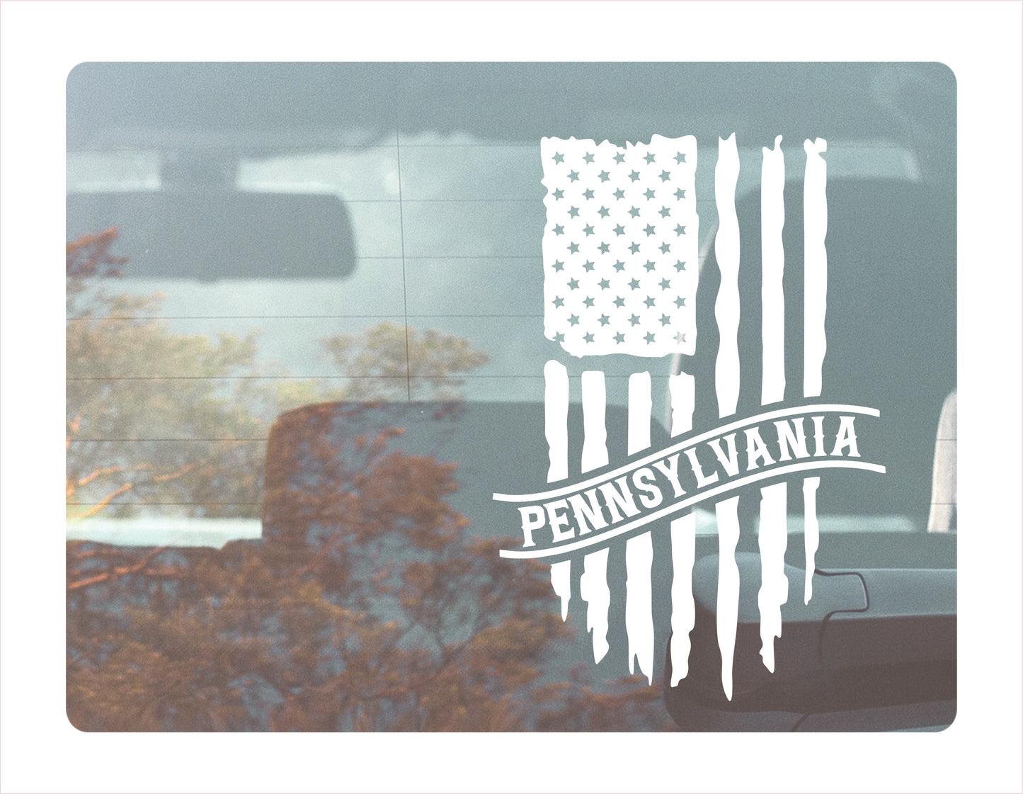 Pennsylvania Flag Usa White Decal Sticker