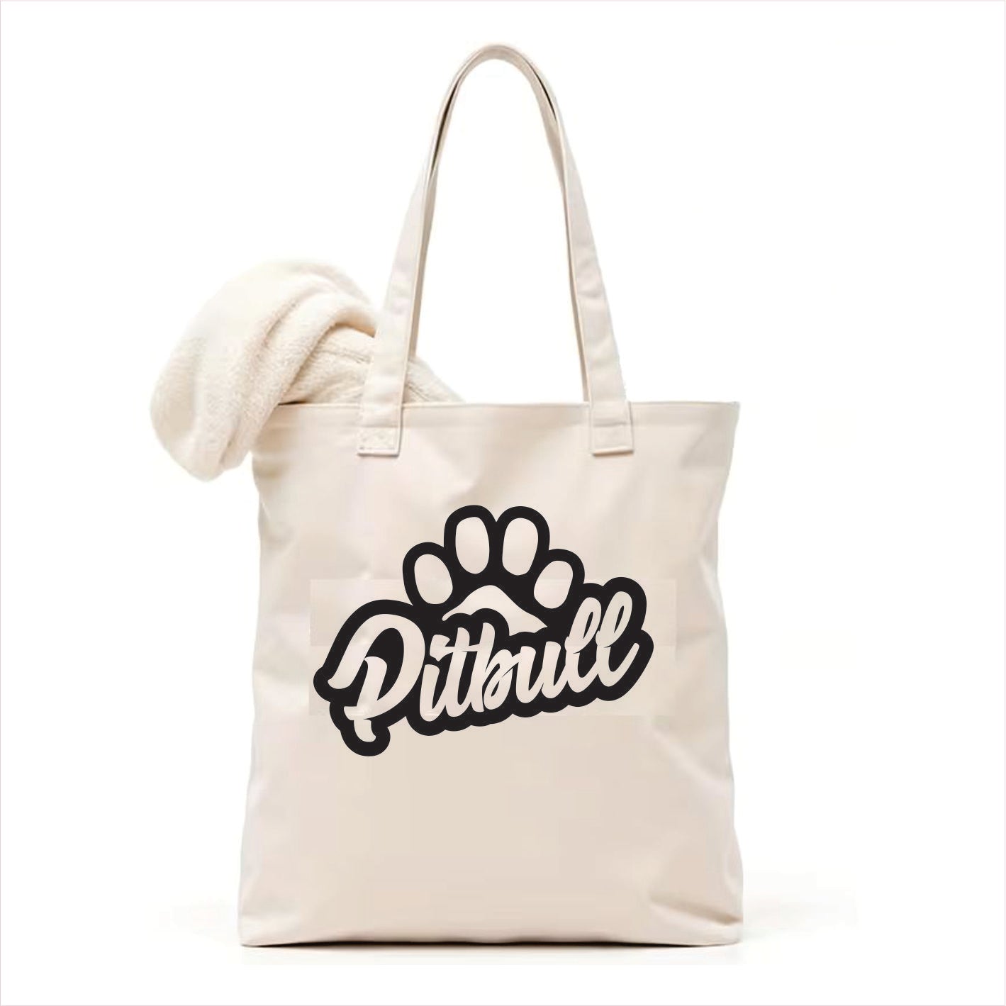 Pitbull dog paw tote bag 3