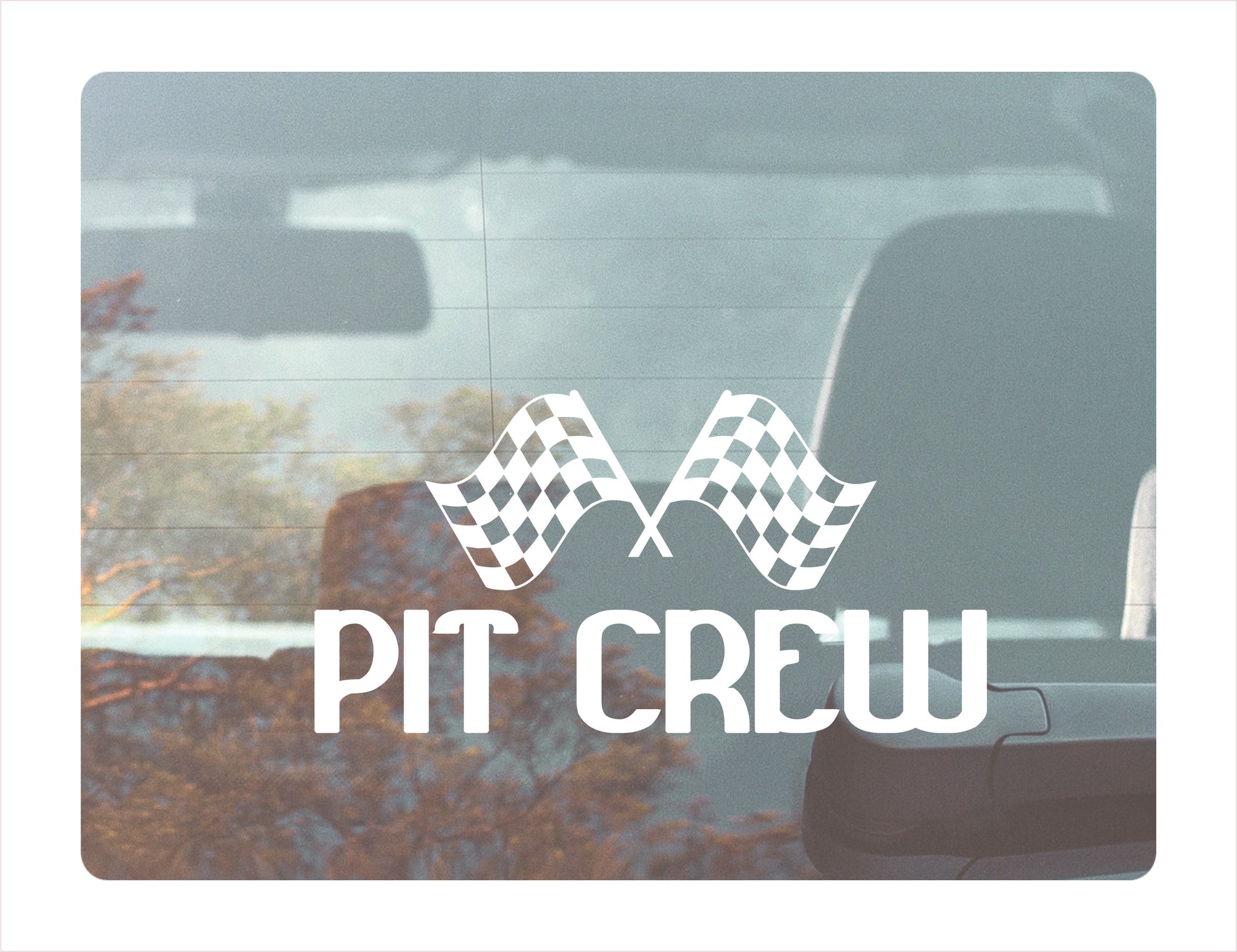 Pit Crew White Vinyl Decal Sticker