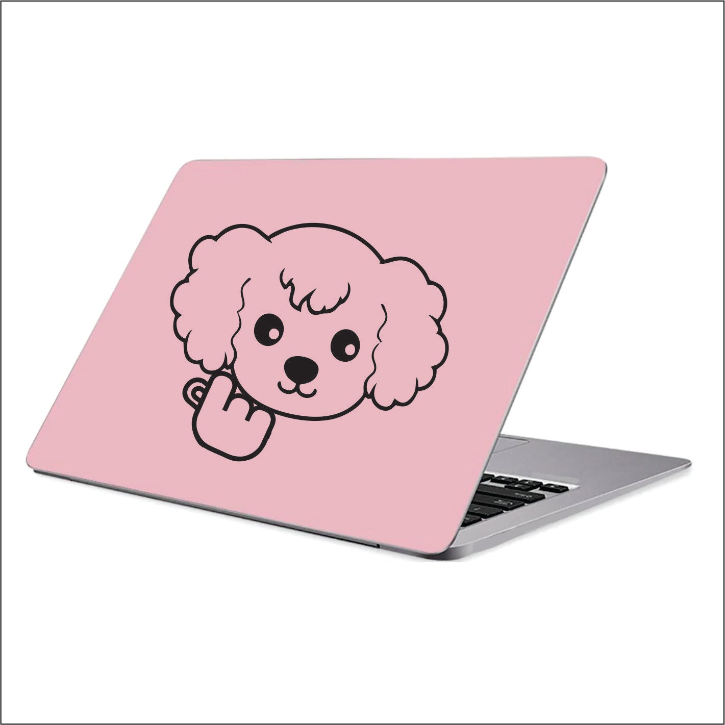 Poodle Korean Heart Black Vinyl Decal Sticker
