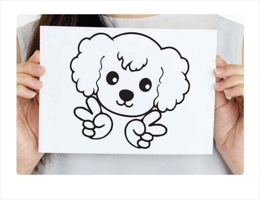 Poodle Peace Black Vinyl Vinyl Decal