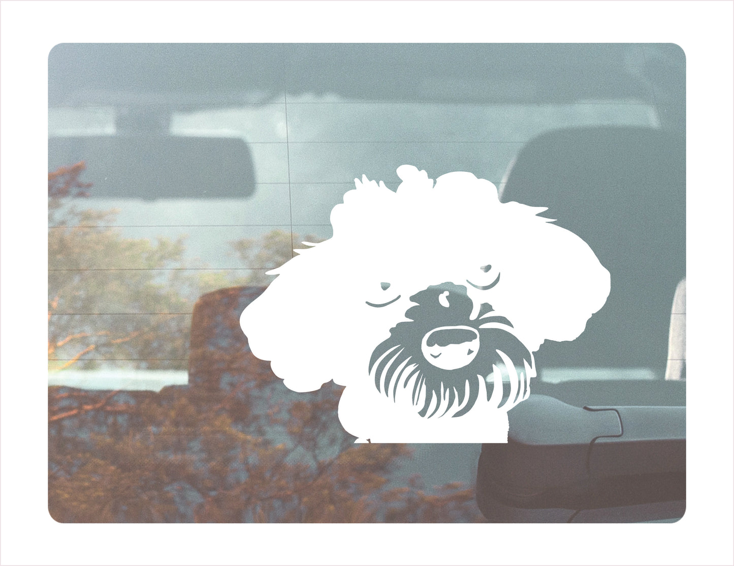 Cute poodle dog peeking Vinyl Decal Sticker FREE shipping
