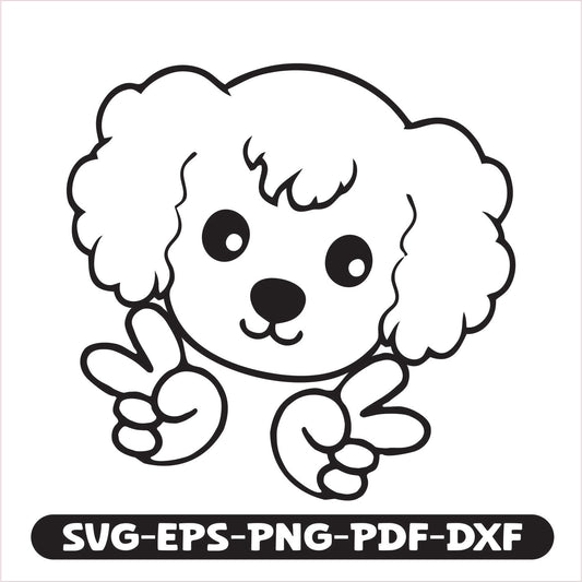 Poodle Peace SVG cutting file. Perfect for crafting unique designs, this versatile digital download includes SVG, EPS, PNG, PDF, and DXF formats.