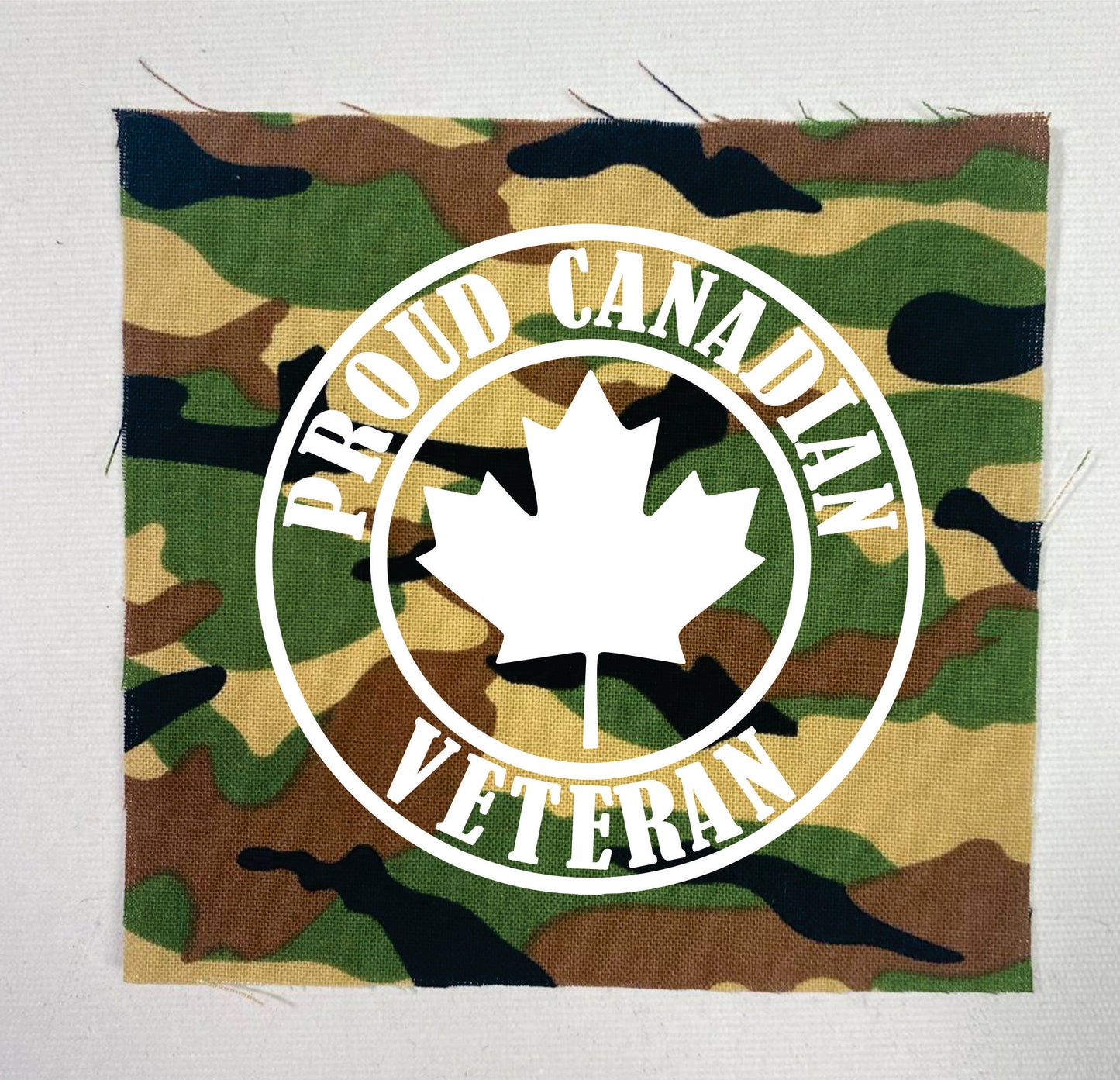Proud Canadian Veteran Sew-On Patch Camo Military Pride Patch