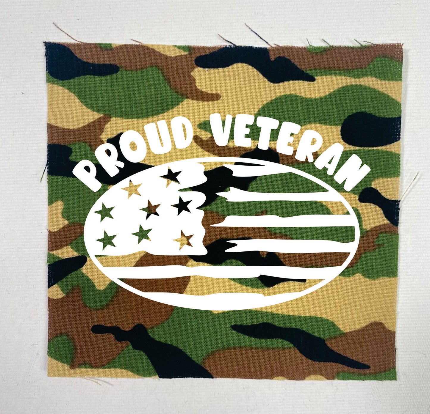 Proud Usa Veteran Sew-On Patch Camo Military Pride Patch