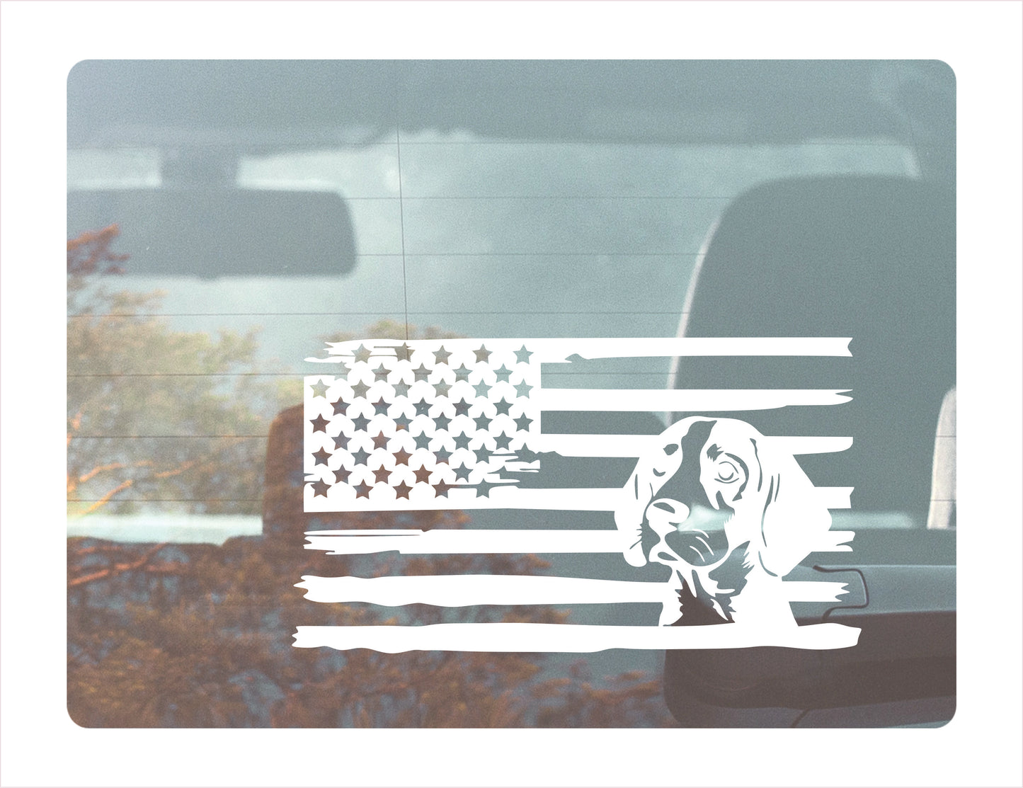Beagle Dog USA White Decal Sticker