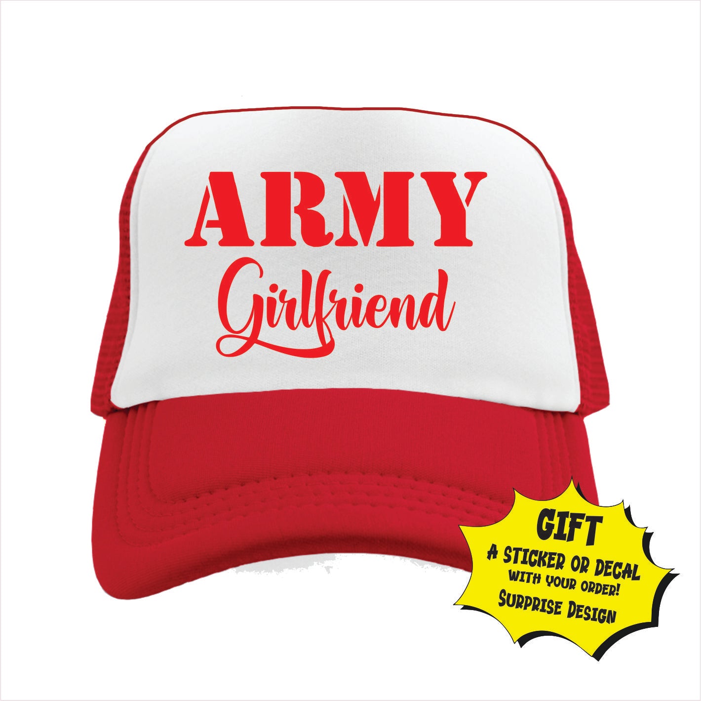 Army Girlfriend Trucker Hat Cap
