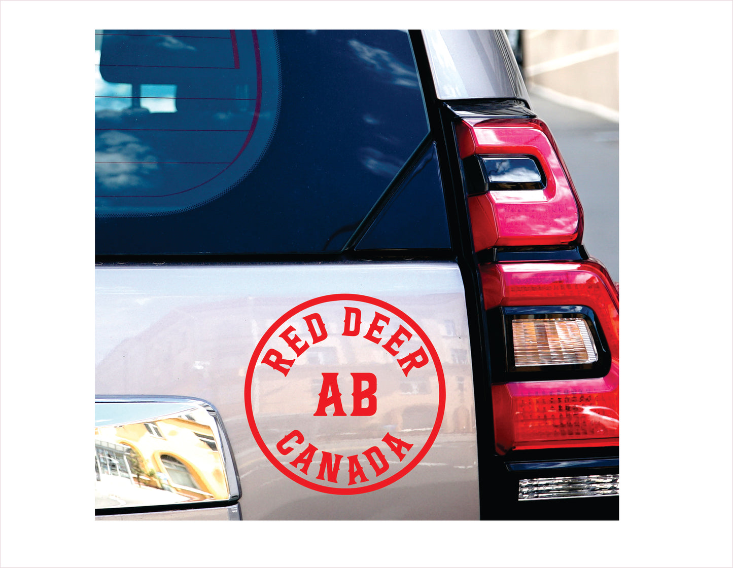 Red Deer Alberta Canada Red Decal Sticker