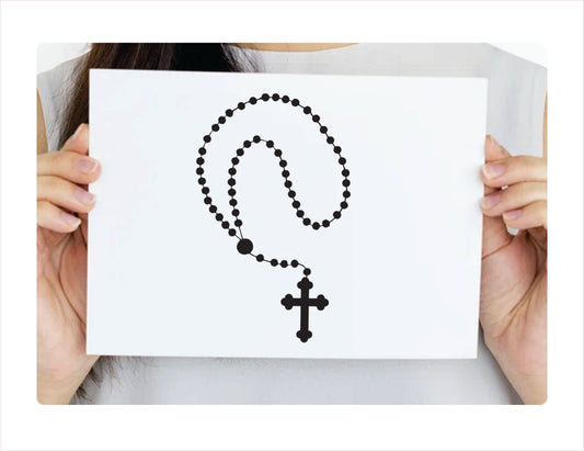 Rosary Black Vinyl Decal Sticker