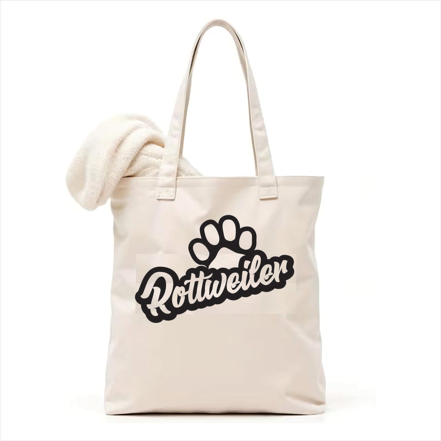 Rottweiler dog paw tote bag 3
