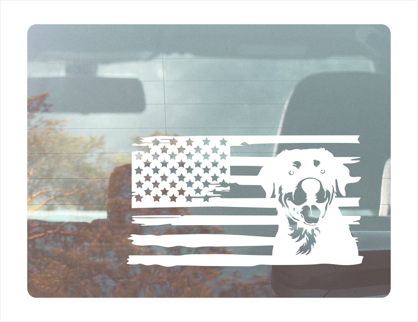 Rottweiler Dog USA White Decal Sticker