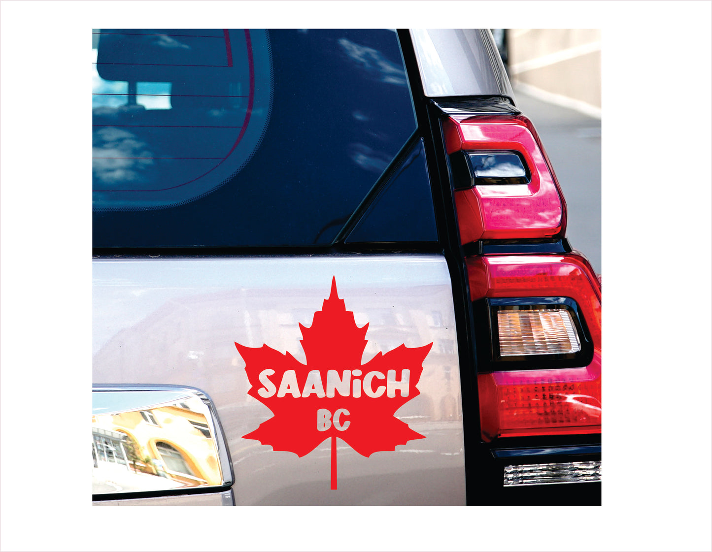 Saanich British Columbia maple leaf Canada Red Decal Sticker
