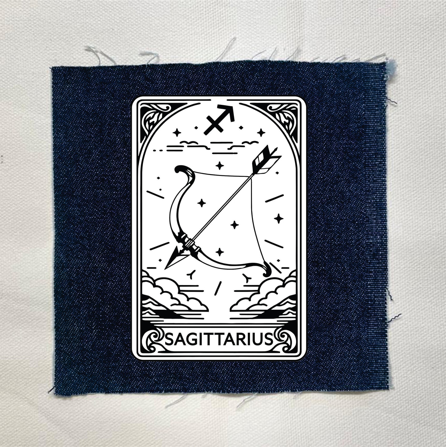 Sagittarius Zodiac Dark Denin Patch