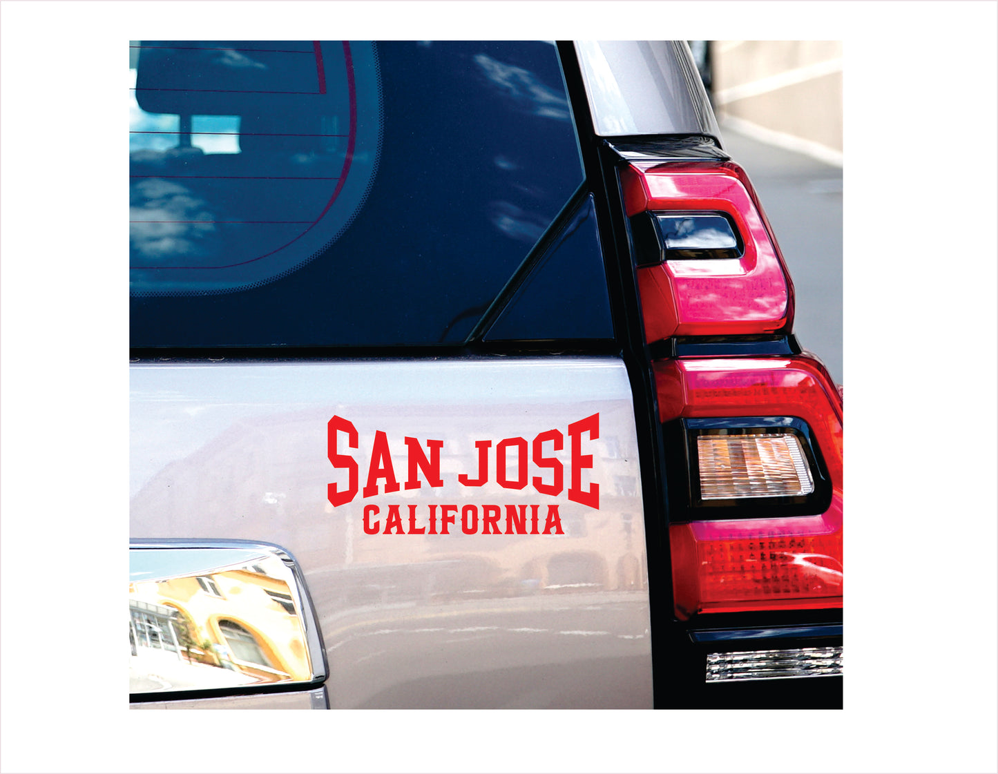 San Jose California red Decal Sticker