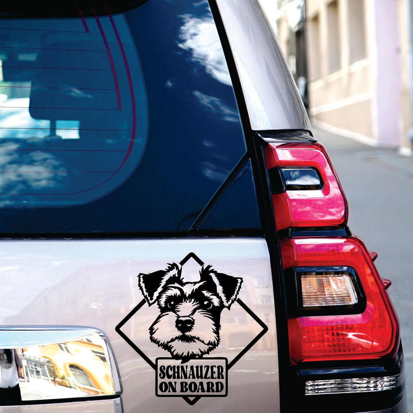 Schnauzer on board Decal Sticker
