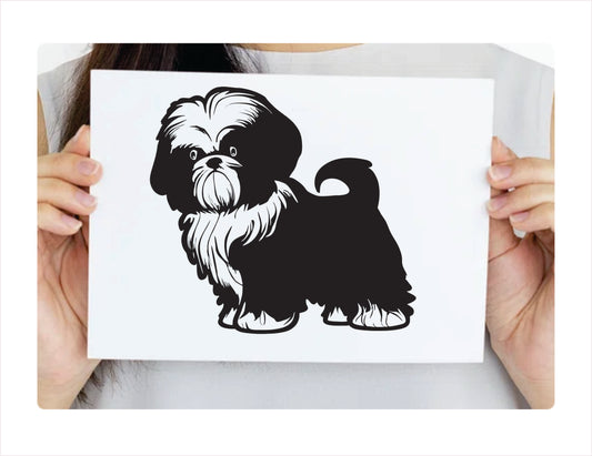 Shih tzu Dog Black Vinyl Decal Sticker