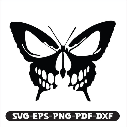 Skull Butterfly SVG EPS PNG PDF DXF Cutting File