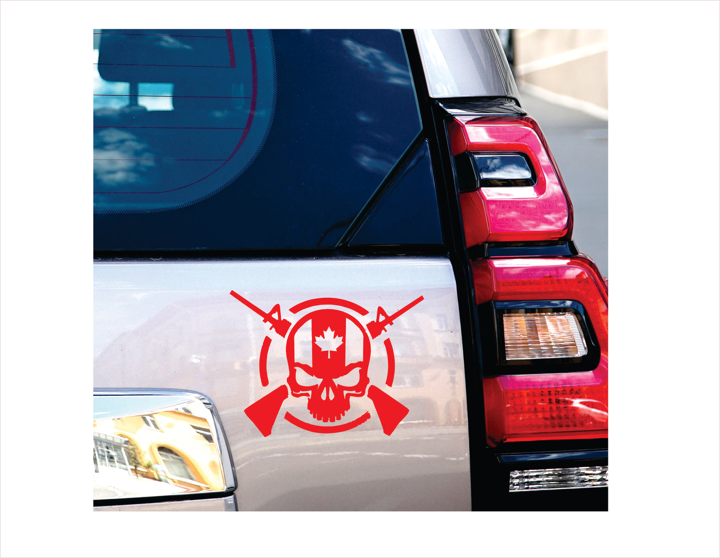 Skull Arm Canada Red Decal Sticker