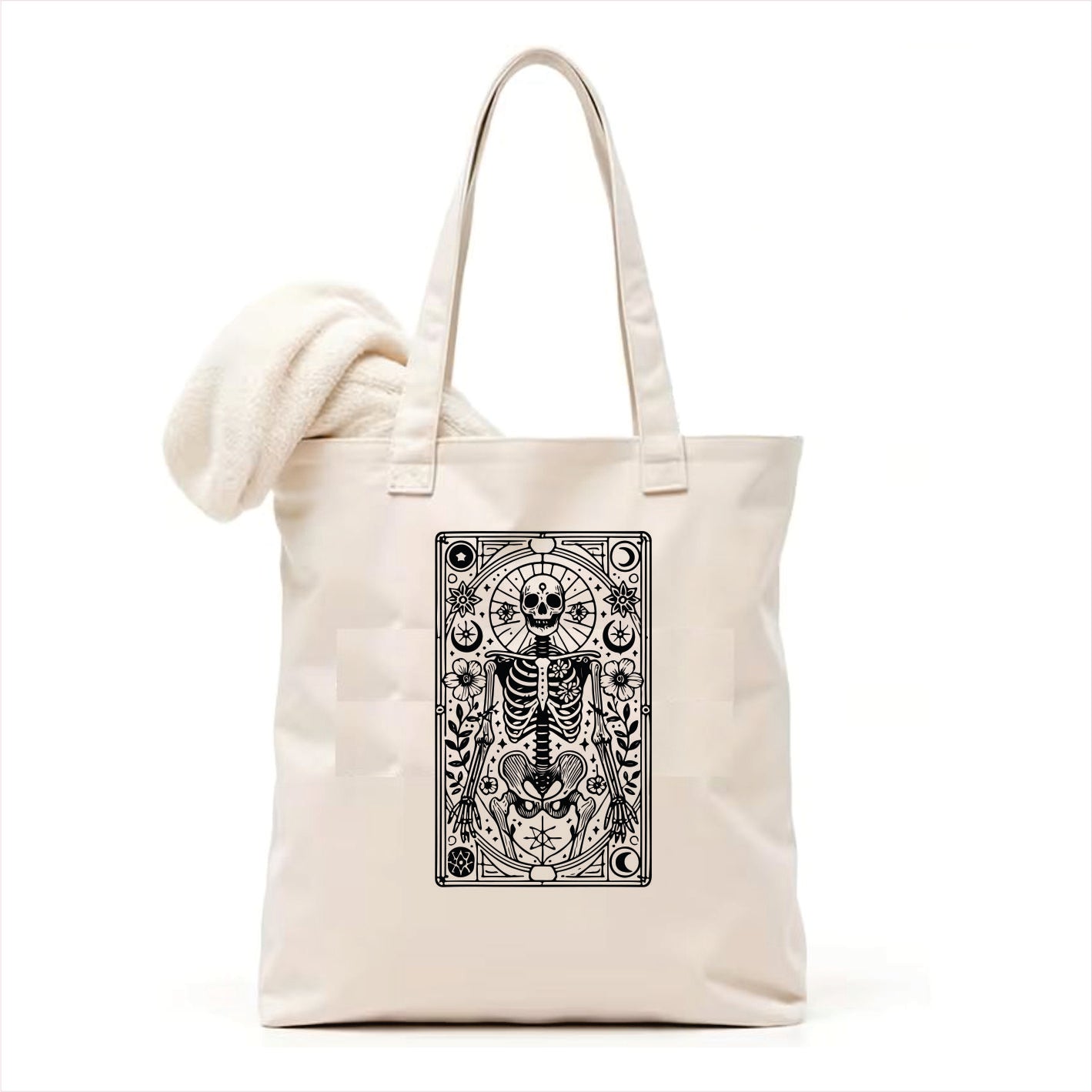 Skull tarot gothic tote bag 3