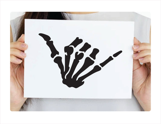 Skull Hang Black Vinyl Decal Sticker