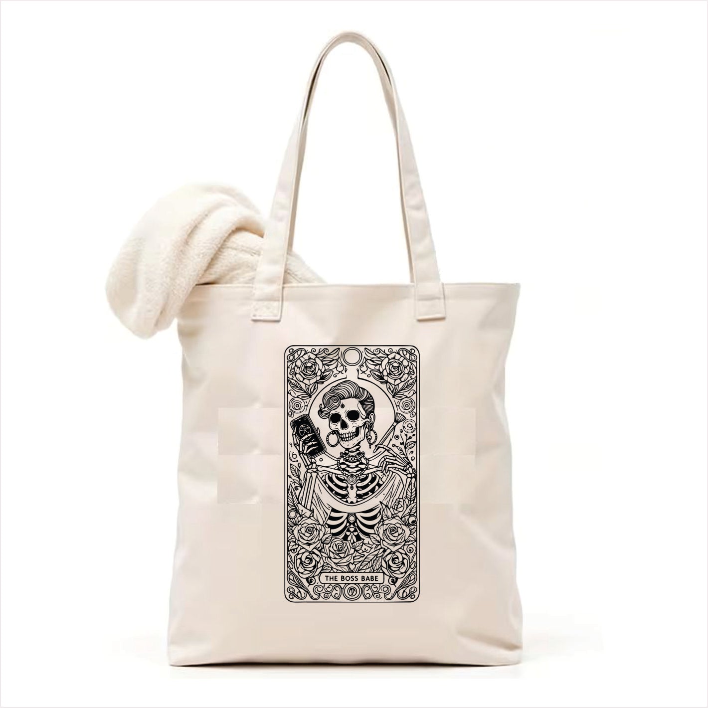The boss babe skull tote bag 3
