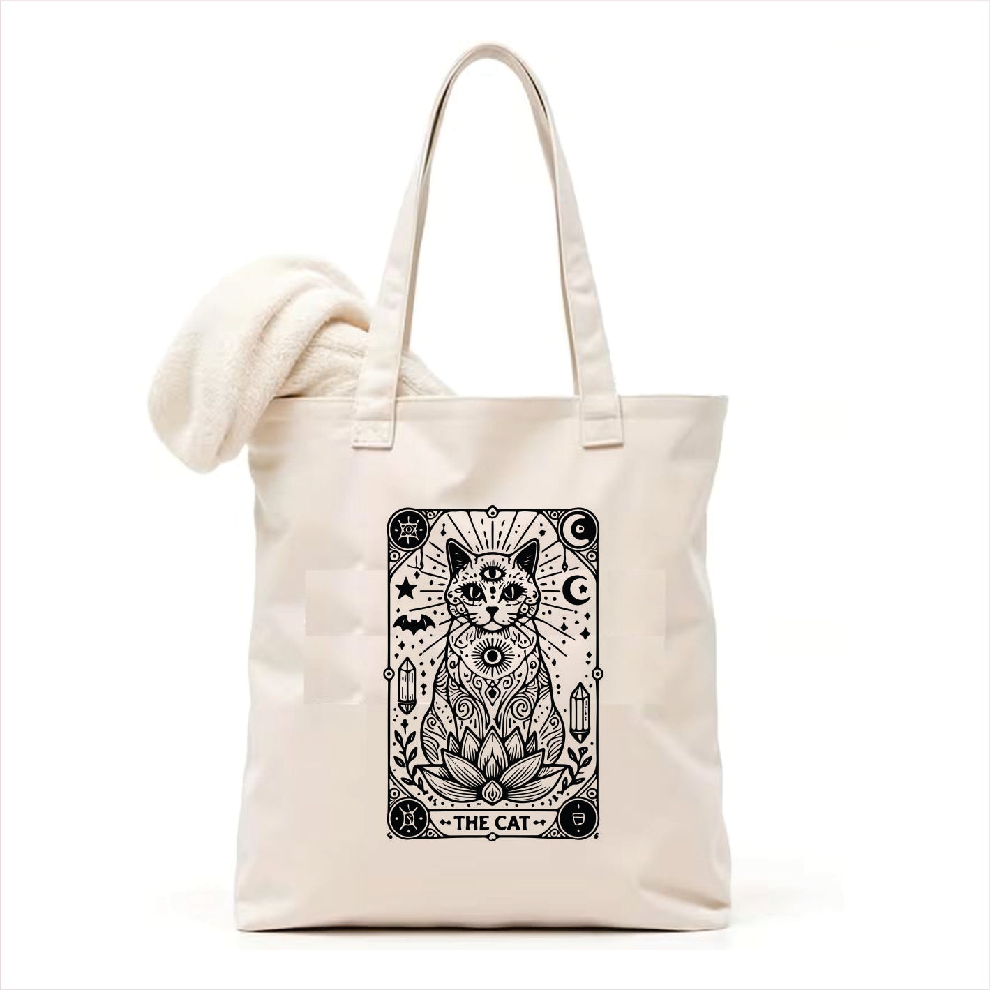 The cat tarot gothic tote bag 3
