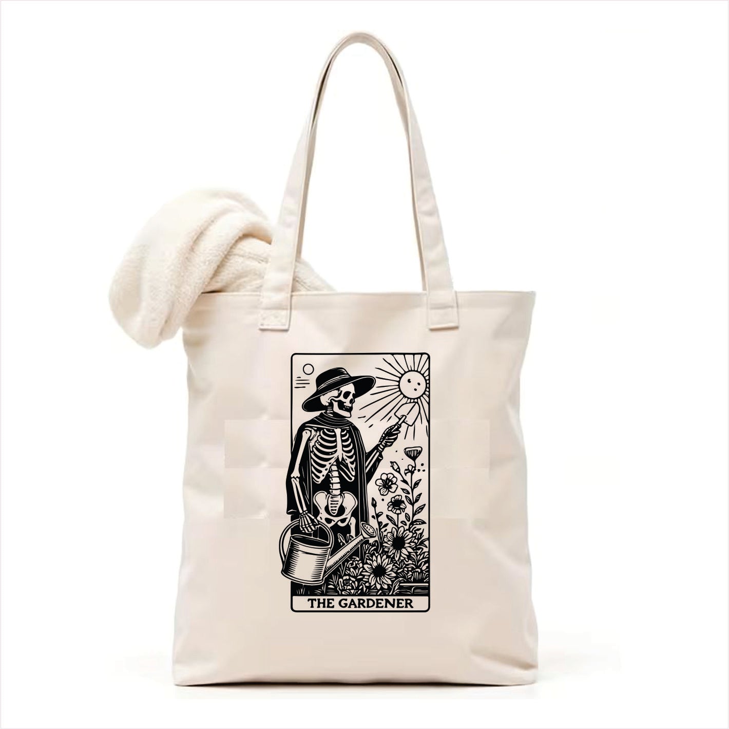 The gardener skull tarot tote bag 3
