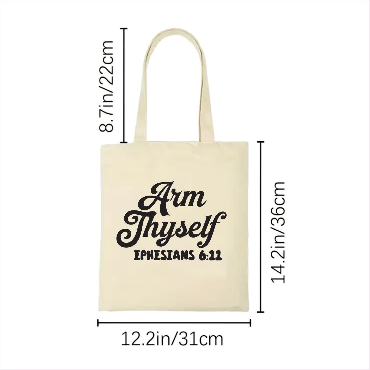 Arm Thyself Tote bag Christian Bible Verse Bags