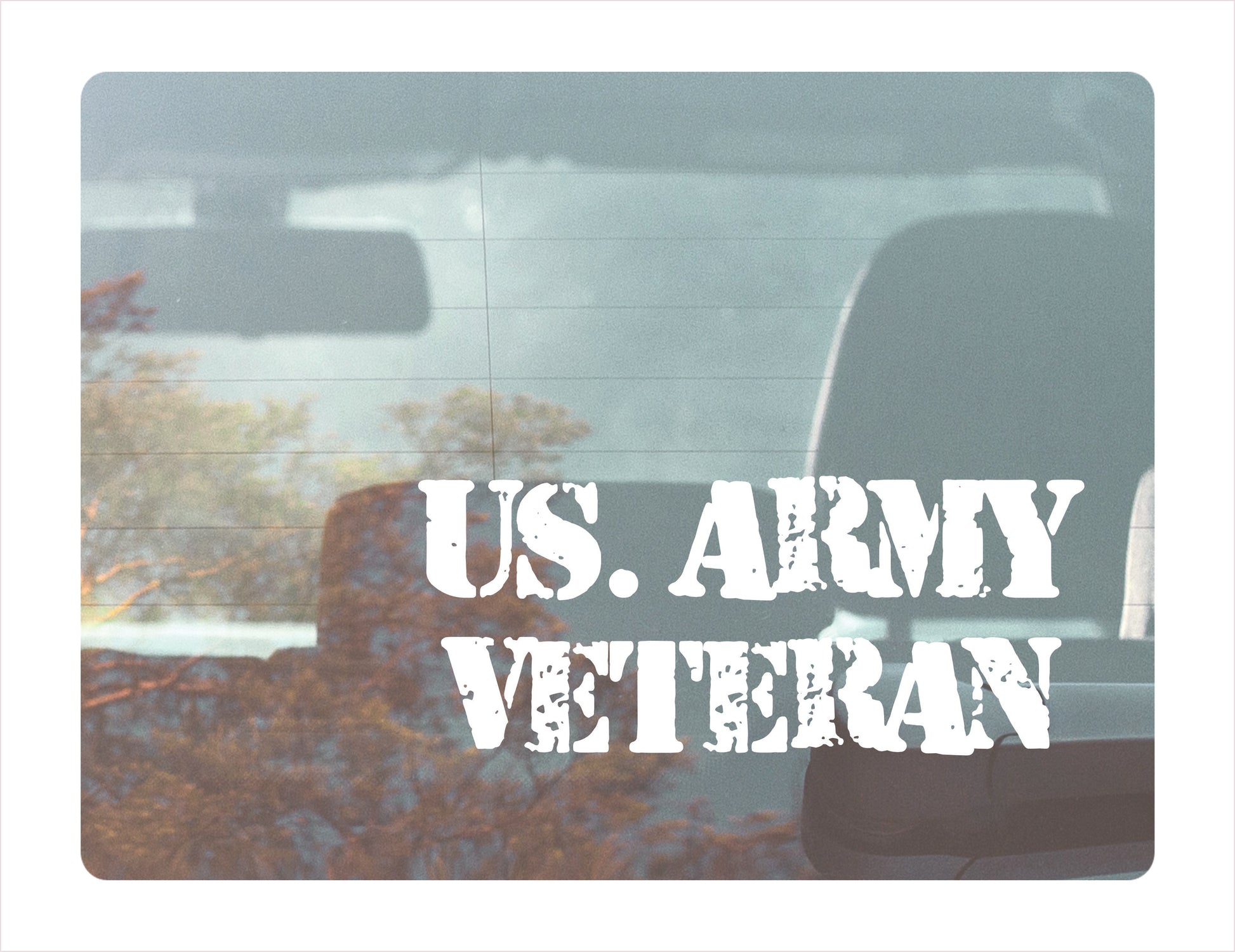 US. Army Veteran White Vinyl Decal Sticker