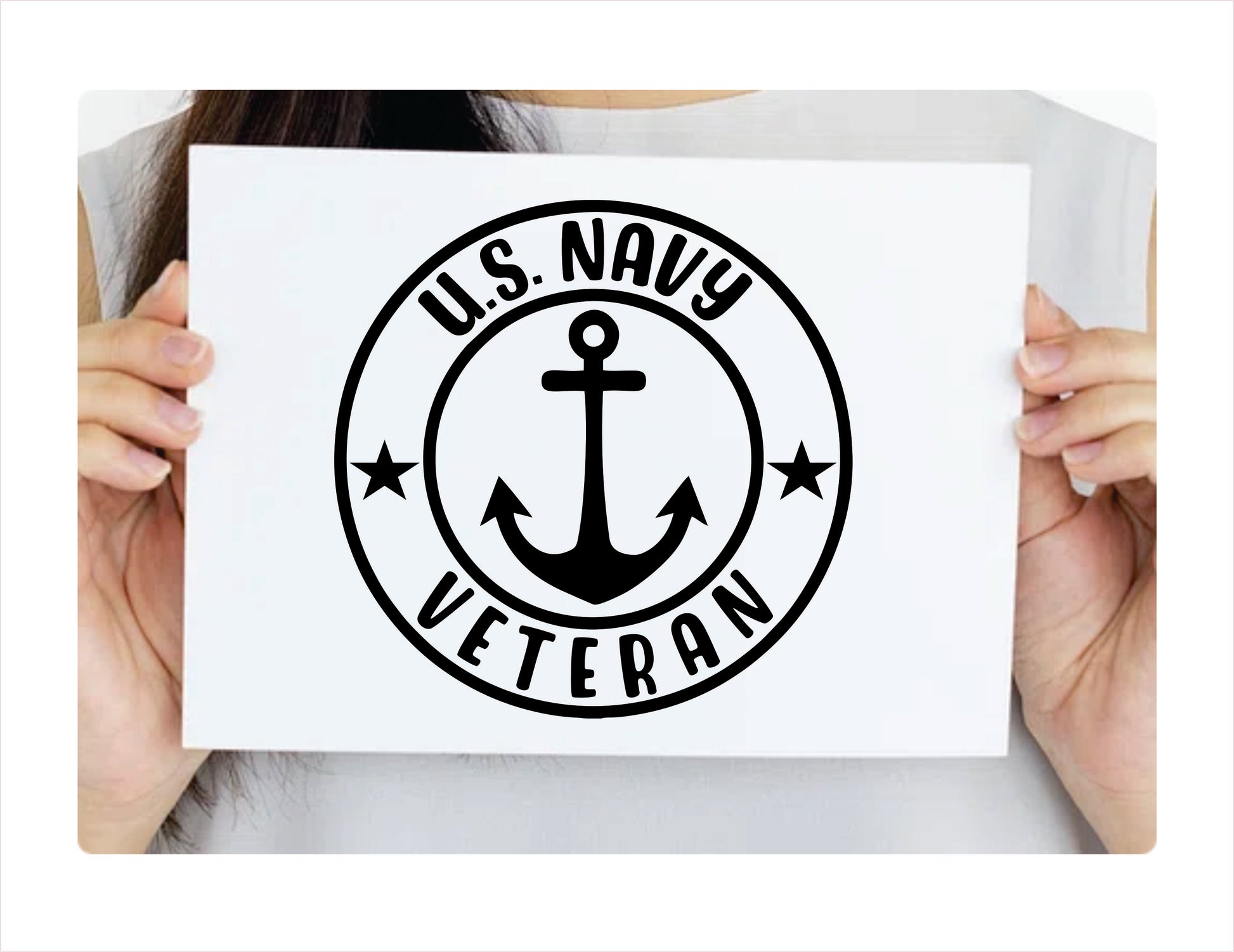 U.S. Navy Veteran Black Vinyl Decal Sticker