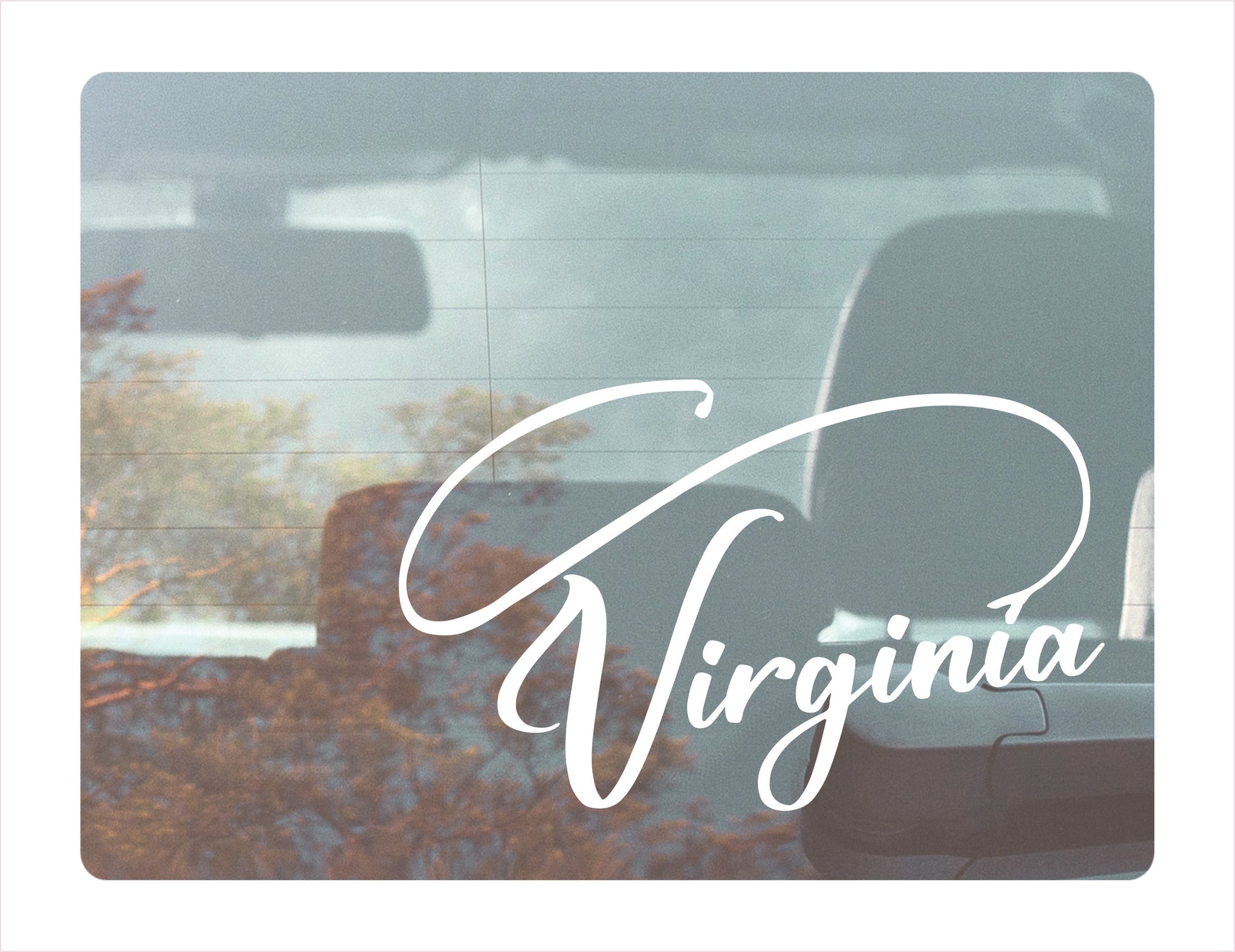 Virginia Fishing White Vinyl Decal Sticker