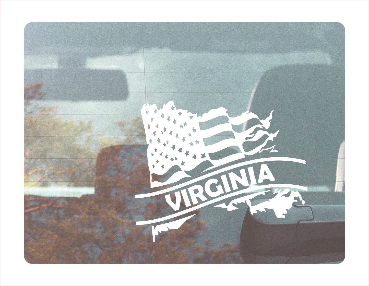 Virginia State Usa White Decal Sticker