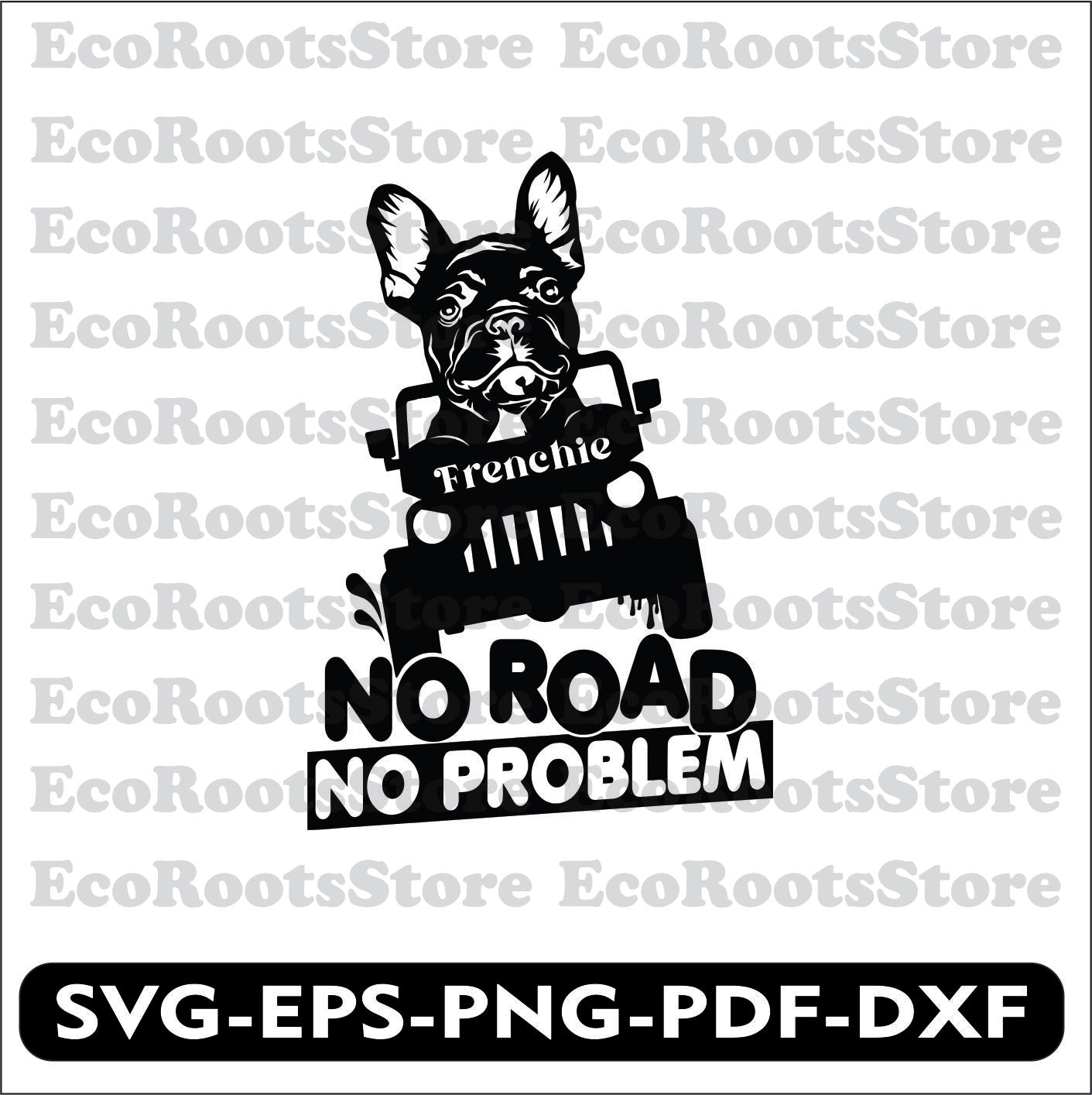 Frenchie Dog Jeep Offroad SVG EPS PNG PDF DXF Cutting File
