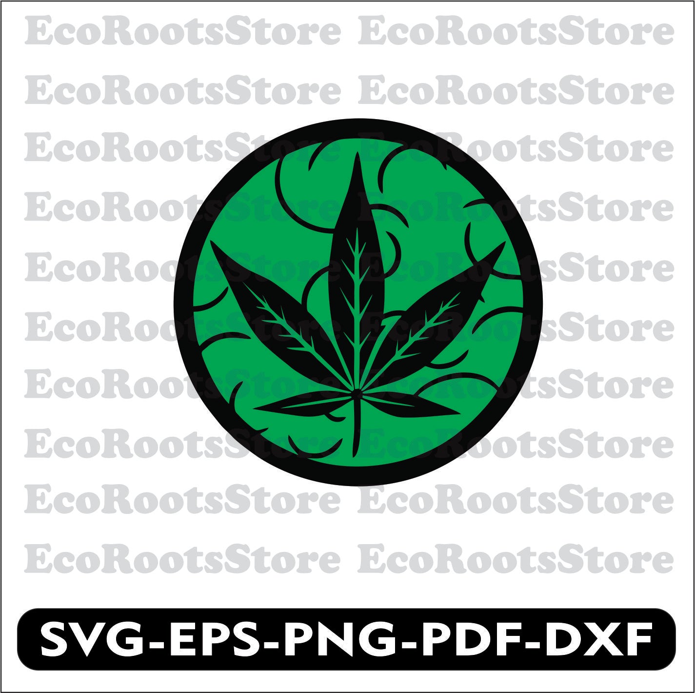Cannabis Leaf SVG EPS PNG PDF DXF Cutting File
