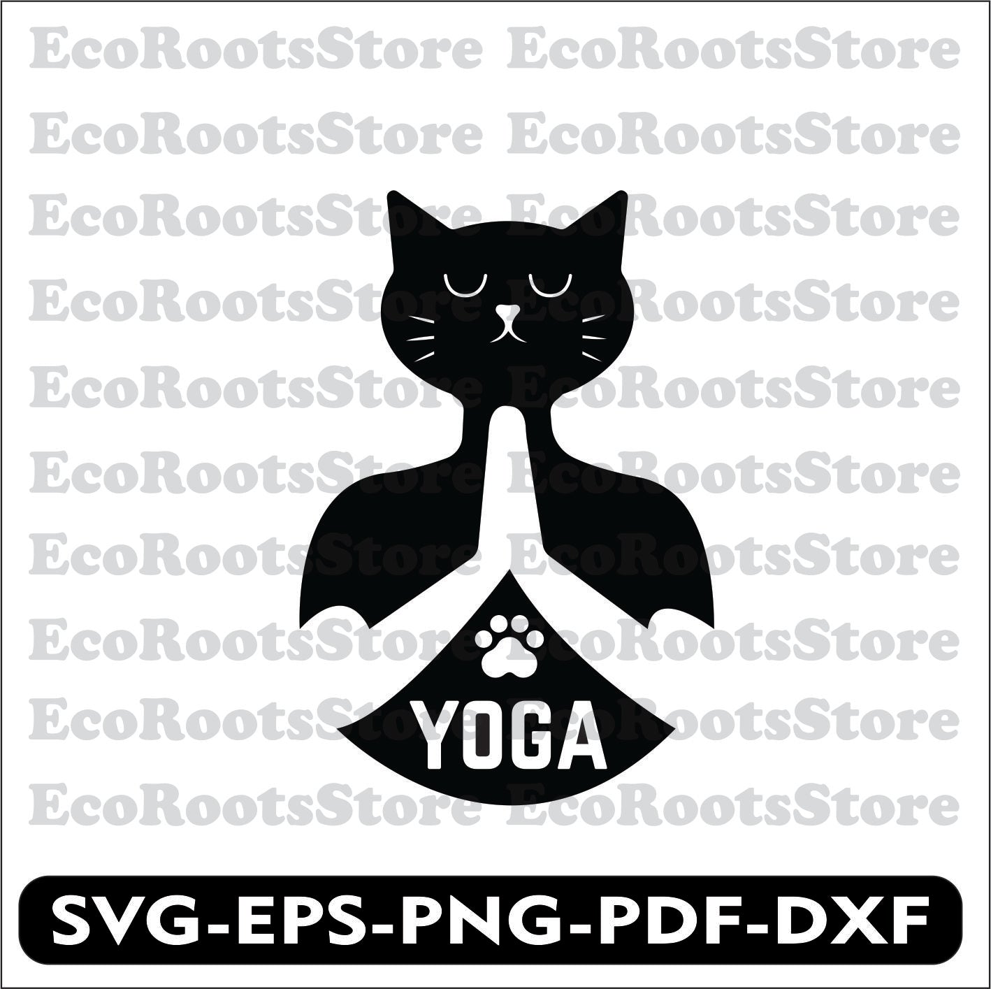 Cat Yoga SVG EPS PNG PDF DXF Cutting File