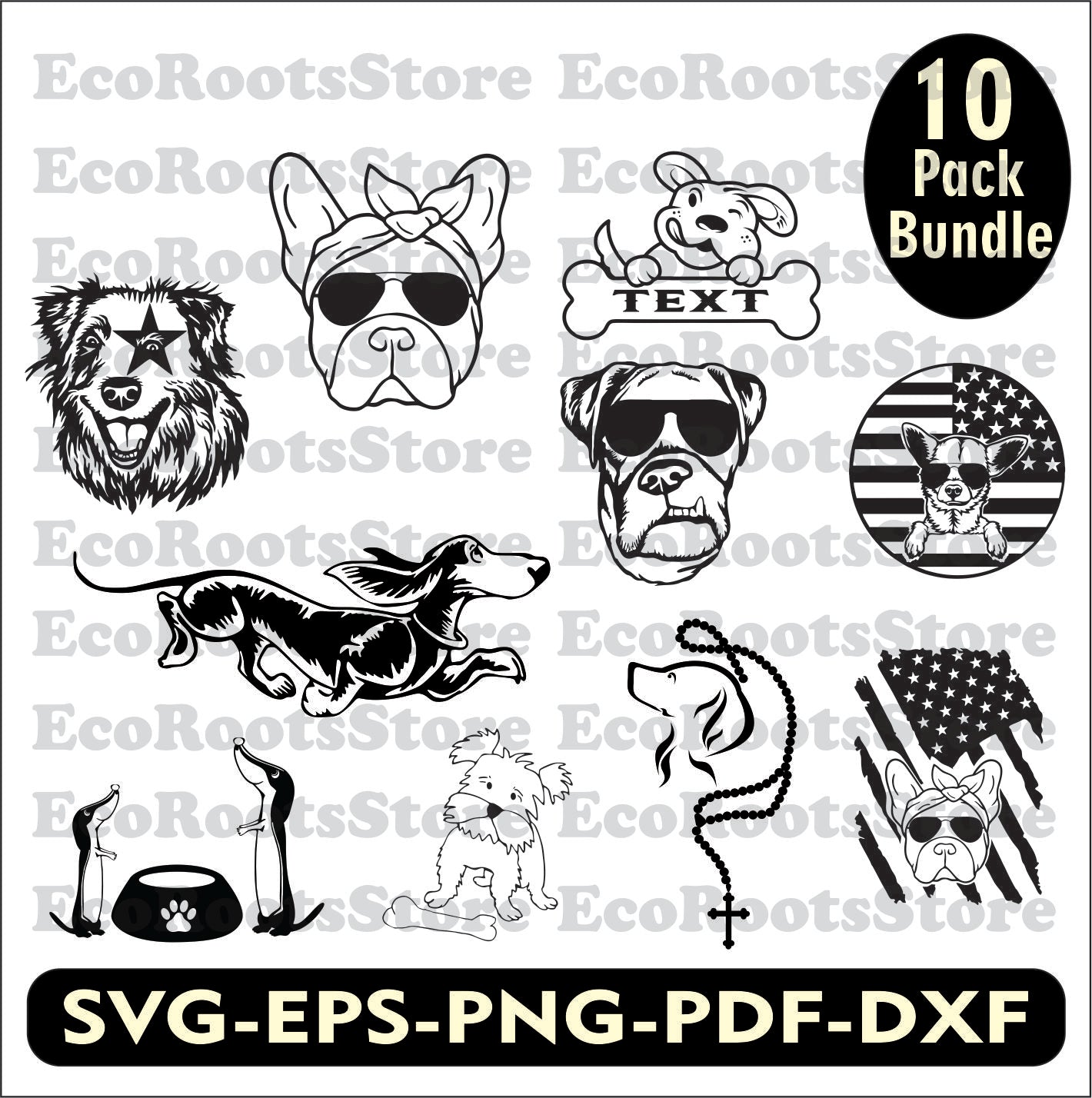 Dog Bundle Designs SVG EPS PNG PDF DXF Cutting File