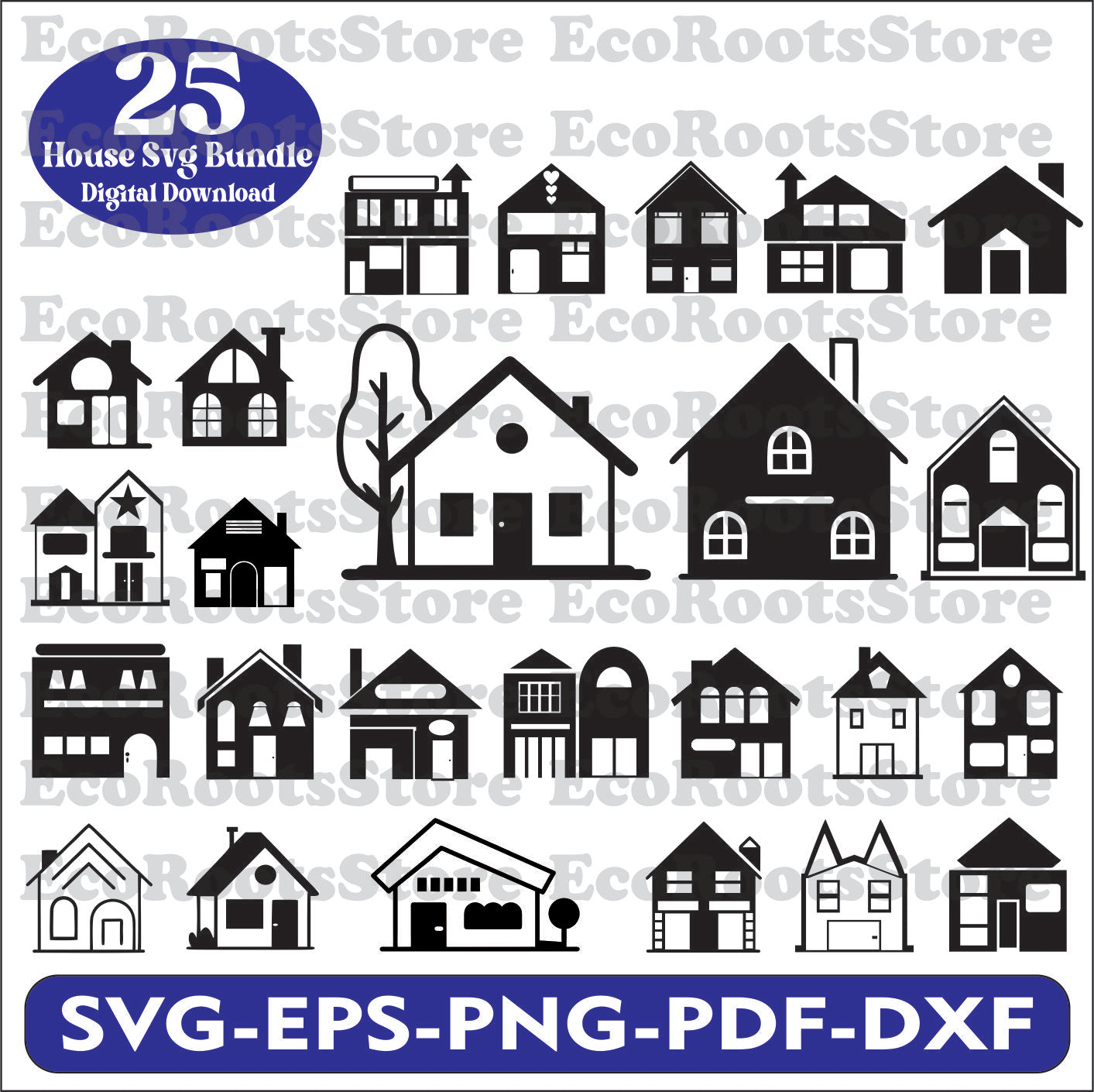 House Svg Bundle Pack SVG EPS PNG PDF DXF Cutting File