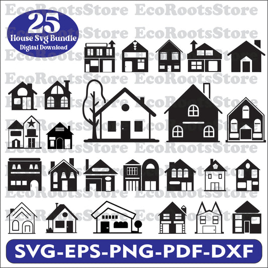 House Svg Bundle Pack SVG EPS PNG PDF DXF Cutting File