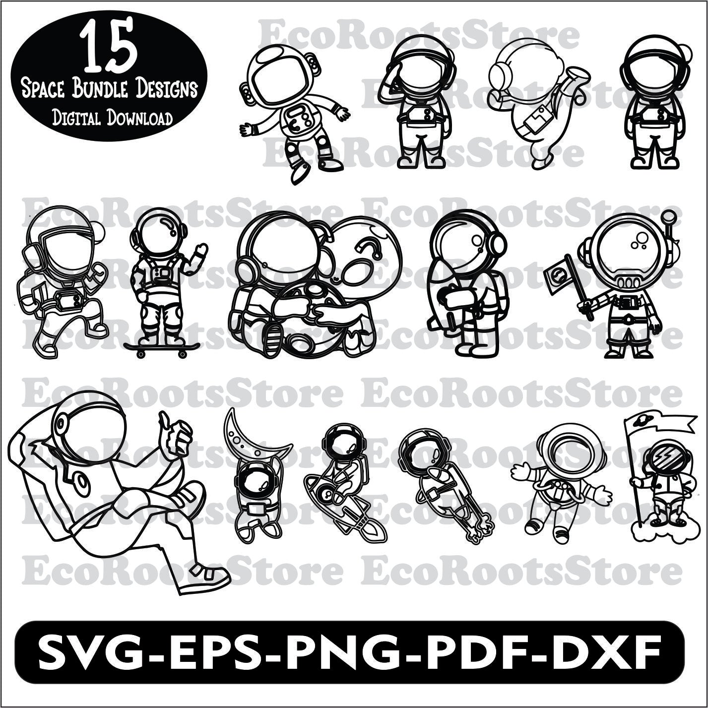 Space Bundle Pack Designs SVG EPS PNG PDF DXF Cutting File