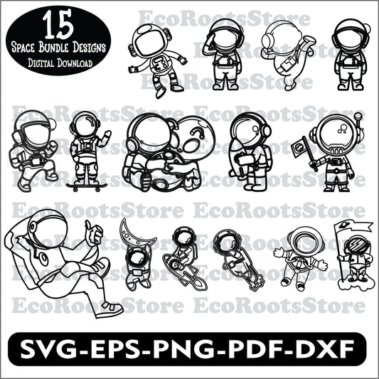 Discover the Space Bundle Pack, a versatile collection of high-quality SVG, EPS, PNG, PDF, and DXF cutting files perfect for all your creative projects